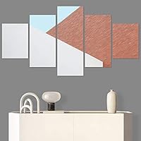 SIGNWIN 5 Panel Canvas Wall Art Abstract Colorful Geometric Hallway Minimalist Mixed Media Multicolor Patterns for Home Decorations Ready to Hang - 60