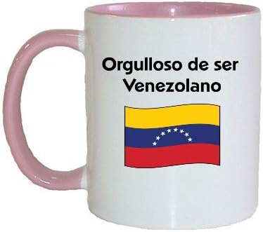 Orgulloso De Ser Venezolano Taza En Español De Chocolate Café O Te (Rosa)