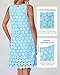 BTFBM Women Hollow Out Circle Embroidered Short Dresses Summer Casual Sleeveless Vacation Party Cocktail Tank Dress(Light Blue, X-Large)