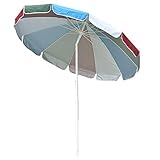 Yescom 7ft Rainbow Beach Umbrella with Tilt Sand Anchor Carry Bag UV Protection Sunshade Outdoor...