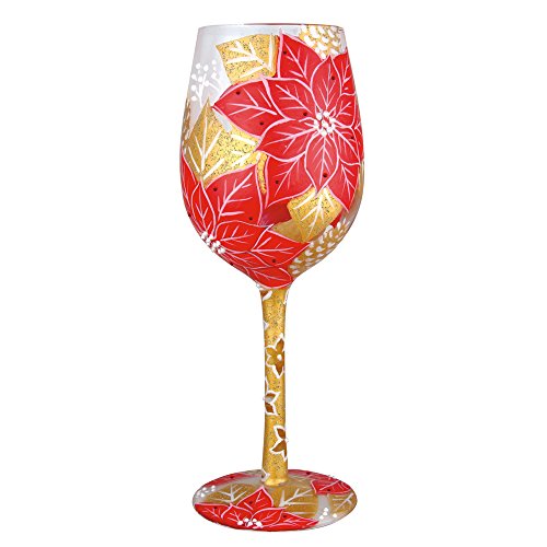 Lolita from Enesco Poinsettia Wine Glass, 9