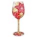 Lolita from Enesco Poinsettia Wine Glass, 9", Multicolor