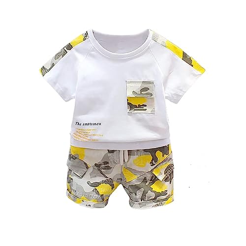 Image of Bold N Elegant Unisex Kid Cotton Solid Playful Happy Face Print Half Sleeve T-Shirt & Denim Shorts Summer Clothing Set