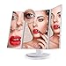 Miroir de Maquillage, Nestling Miroir Grossissant Triptyque avec 21pcs LED, Miroir Lumineux 10X/3X/2X avec Ecran Tactile, Alimentation Double, Rotation Réglable à 180 °