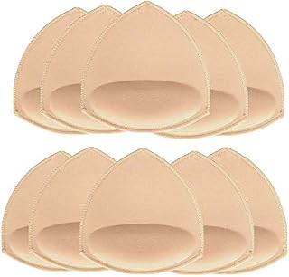 SKENGWEL 5 pairs Women's Triangle Bra Pads Inserts Removable Push Up Sports Bra Cups Replacements For Bikini Top Swimsuit