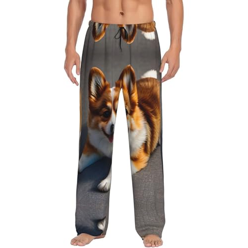 Pantalon de pyjama corgi marron : le cadeau de vacances amusant en taille XXL