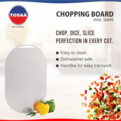 Image of Tosaa (DP101 L) Stainless Steel Chopping Board Vegetable,Fruit Cutting, Kneeding, Cake Prep, Heavy Duty Chopping-Board - 1.5MM