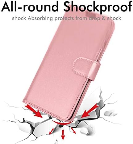 TECHGEAR Galaxy S20 FE Leather Wallet Case, Flip Protect Case Cover with Wallet Card Holder, Stand and Wrist Strap - Rose Gold PU Leather with Magnetic Closure Designed For Samsung S20 Fan Edition