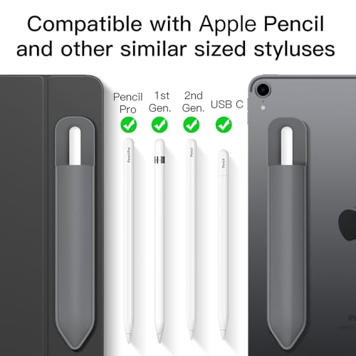Image of MoKo Adhesive Pencil Case Holder Sticker for Apple Pencil, 2Pcs Dark Gray