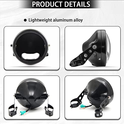 Skuntuguang 7" 7 Inch Black Headlight Housing Bucket For Kawasaki Honda Yamaha Chopper Cafe Racer Bobbe #TOP3