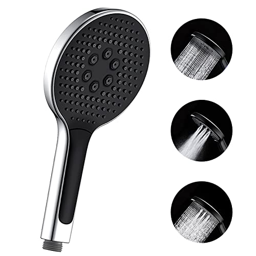 YUNJUER Pommeau de douche à effet pluie augmentant la pression,Grande douchette à main,Économie d'eau avec 3 types de jets,Douchette haute pression avec poignée ergonomique,Pommeau de douche chromé Cover