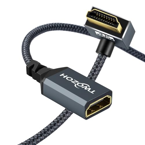 Twozoh HDMI���� �P�[�u�� 2m�A90�x������p�x �I�X-���X�P�[�u���AHDMI 2.0�P�[�u���A�_�v�^�[�A4K@60Hz�E3D�EHDR�Ή�