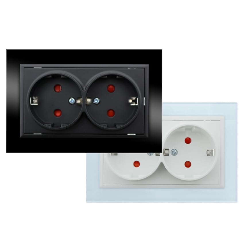 Schuko Socket White 16A 250V Ideal for Securely Connecting Electrical Appliances
