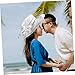 COOLHIYA Fashionable White Wide Brim Organza Hat for Women Adjustable Sun Protection Lightweight Breathable Beach and Outdoor Event Accessory