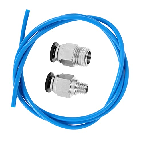 ULTECHNOVO Extruder Metal with Bowden Pc4-m6 Ptfe Pc4-m10 Tube Pneumatic and 1m Connectors, High Heat Resistance and Int