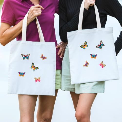 VARMDUKKE 5pcs Colorful Butterfly Patches for Clothes, 5 Styles Adhesive Embroidered Butterfly Patches, Elegant Sew on Embroidered Appliques for Bags, Hats, Shoes - Thumbnail 7