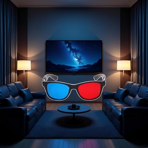 image for Xinjincang 3 Pcs Red and Blue 3D Glasses Universal TV Movie Dimensiona