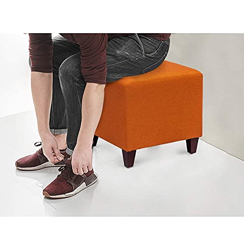 Adeco Simple British Style Cube Ottoman Footstool, 16X16X16 #TOP4