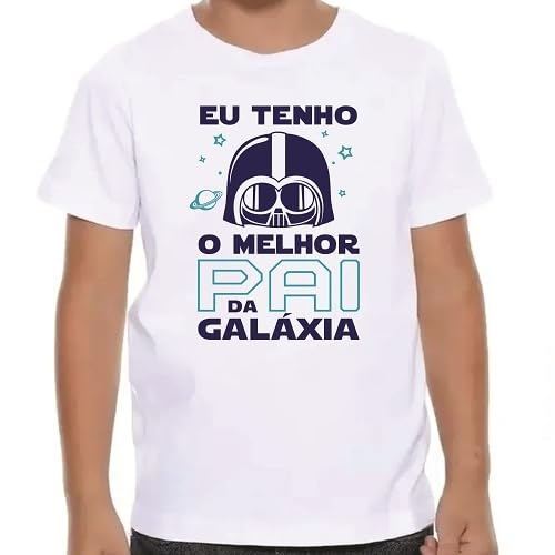 Body/Camiseta branco estampado eu tenho o melhor pai da galáxia