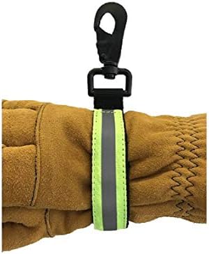 LINE2design Heavy Duty Firefighter Glove Strap with Green Reflective Trim Fire Gear Bags - Ultimate Turnout Gear Bags Firefighting Glove Safety Strap