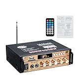 - -Fm 87.5-108mhz Amplificador estéreo inalámbrico Amplificador de audio estéreo de alimentación Bluetooth 30 0w + 300w 2 Canal FM USB SD Casa KTV Cine Radio Reproductor de música Clase D Amplificador AMP Amplificador