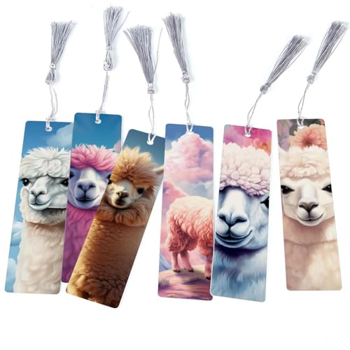 Marque-pages alpaca love : lot de 6 signets magnétiques et mignons pour toutes vos lectures