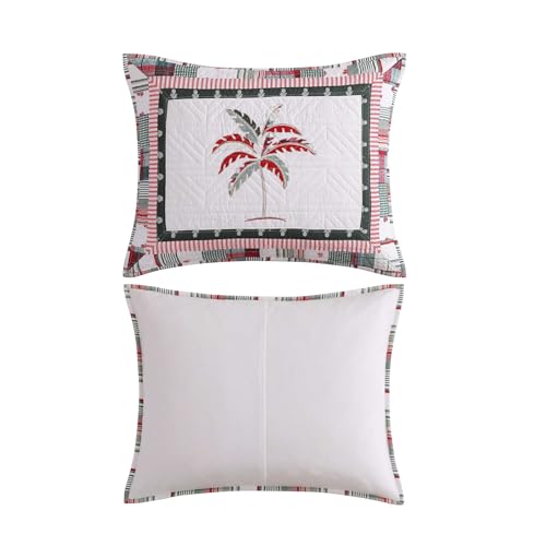Tommy Bahmma - Queen Quilt Set, Soft 100% Cotton Gauze Bedding w/Matching Pillowcases, Reversible 3 Piece Bed Set w/Relaxed Texture (Palm Tree Patchwork Green) by Tommy Bahama - Image 7