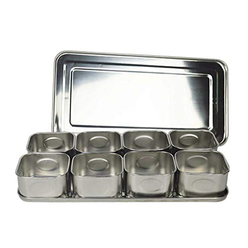 assaisonnement Bouteille assaisonnement Ensemble de bocaux pour cuisine en acier inoxydable Boîte à épices Lot de 8 boîtes de assaisonnement Cover