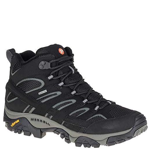 Merrell Män Moab 2 Mid Gtx vandring och vandringskängor, Svart Svart - 46 EU