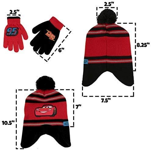 Miniatura 6 de Disney Cars Lightning McQueen - Gorro de invierno, 2 pares de mitones o guantes (niños pequeños)