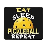 Eat Sleep Pickleball Repeat Mouse Pad 12x10 in Non-Slip for Gaming Design Large Desk Decor