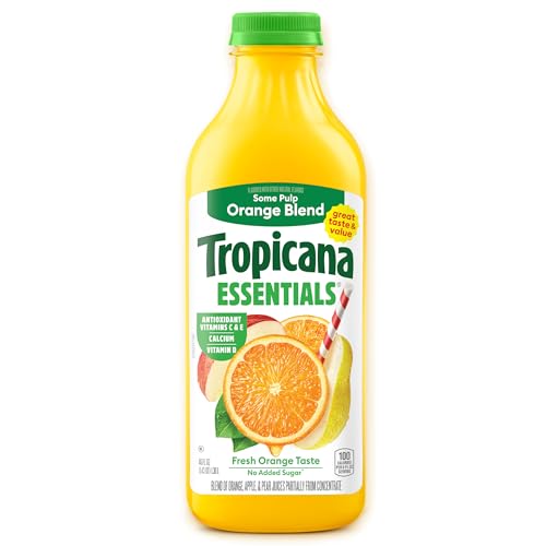 Tropicana Essentials 100% Orange Juice Blend, Some Pulp,
