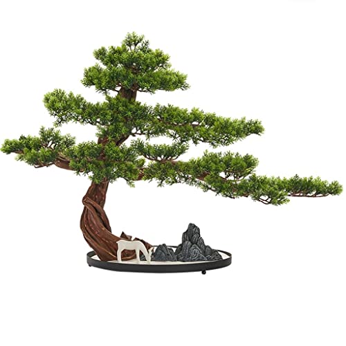 ERoomQ Artificial Small Bonsai Tree Simulation Pine Bonsai Green Plant