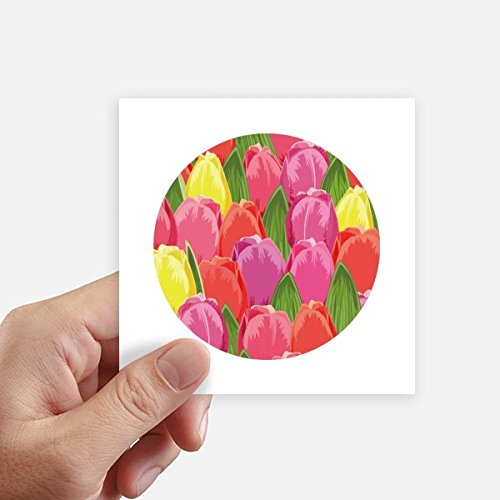 Autocollant carré tulipe aquarelle multicolore impression haute définition - 2