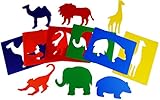 En plastico opaco HenBea- plantillas con formas de animales del zoo, Multicolor (756) , color/modelo surtido