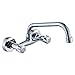 Rubinetti da Cucina a Parete con Doppia Maniglia Reggiseni Doppio Foro Bagno Lavello Caldo e Freddo Lavabo Miscelatore Acqua Miscelatore Rubinetto per Doccia | Rubinetti per lavabo