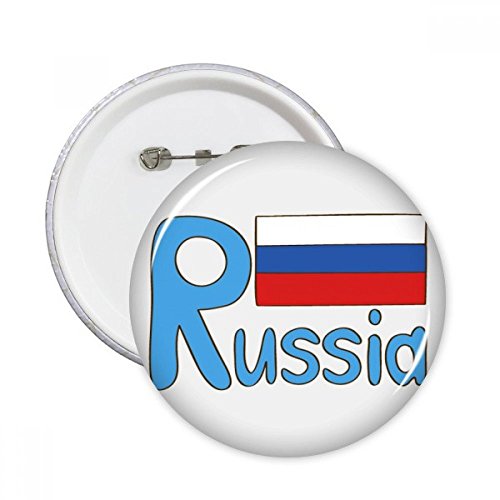 Badge Russie drapeau national bleu bouton rond XXL décoration vêtement