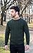 SAOL 100% Merino Wool Men's Irish Traditional Aran Crew Neck Cable Knit Sweater Pullover (Army Green, Medium)