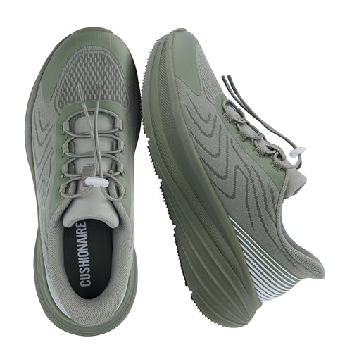 CUSHIONAIRE XPLOR Womens Walking Sneakers, Chunky Lightweight Platform Tennis Shoes Womens with Arch Support and Memory Foam, Military 6 by CUSHIONAIRE - Used condition - US$28.49