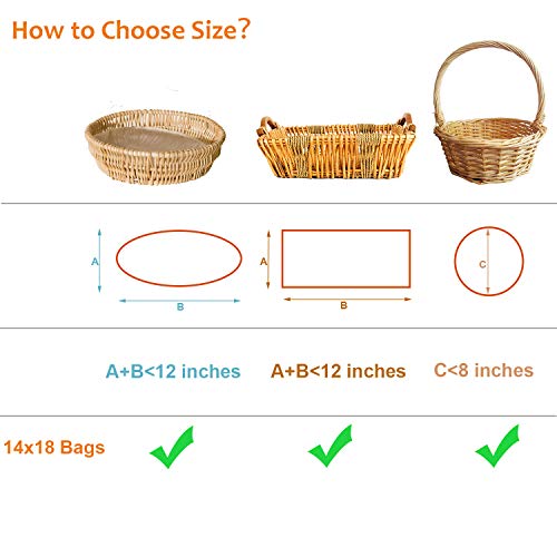 Image of Morepack Shrink Wrap Bags for Gift Basket 14x18 Inches 10 Pcs | Clear PVC Heat Shrink Wrap