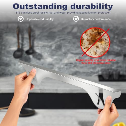 Image of Upgrade 316 Stainless Steel Stove Gap Covers (2 Pack, 23.4 inch, Silver), Heat-Resistant Stove Gap Filler for Kitchen Counter and Stovetop, Range Trim Kit Oven Gap Guard Between Stove and Counter