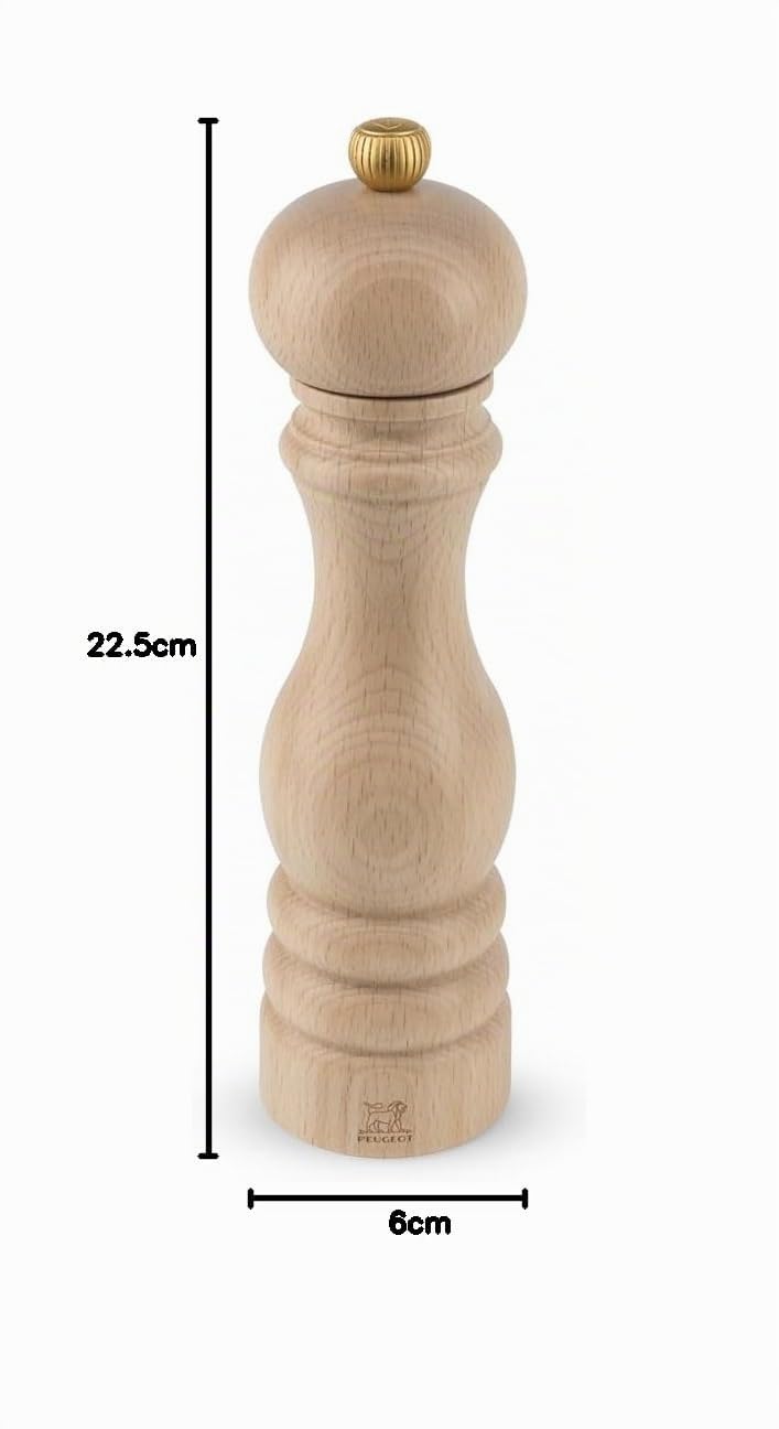Peugeot 22 cm Molinillo de Pimienta de París, Chocolate, 9"/ 230(H) mm, Natural, 1