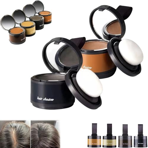 Hairbear Hair Filler, Blissae Hair Filler Powder, Root Cover up Powder, Hairbear Fibers Natural Black Root Cover, Instant Coverage for Thinning Hair, Long Lasting Water Proof (2pcs-A)