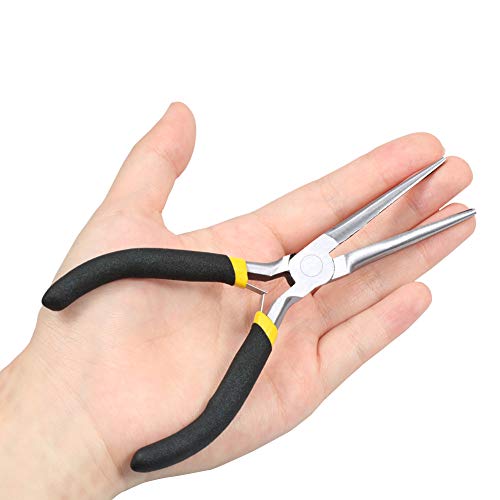 Image of Mini Needle Nose Pliers for Jewelry Making 6 Inch Small Long Nose Pliers Long Tapered Jaw Non Serrated Precision Pliers Jewelry Making Tool for Wire Bending Small Object Gripping
