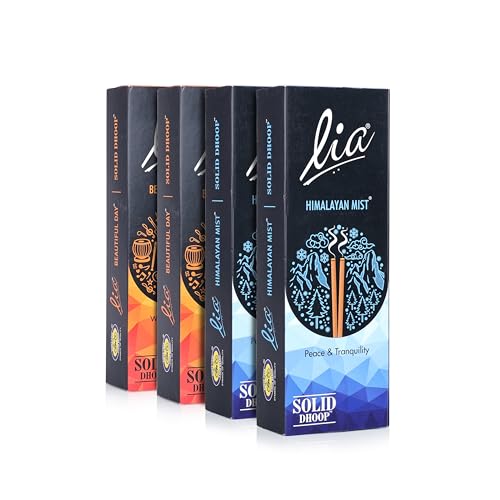 Image of Cycle Pure Lia Bambooless Dhoop Sticks for Pooja, 6 inch Inch, 200 Incense Sticks with Free Dhoop Holder | Dhoop Batti for Daily Rituals & Meditation | Beautiful Day (2 Pack) & Himalayan Mist (2 Pack)