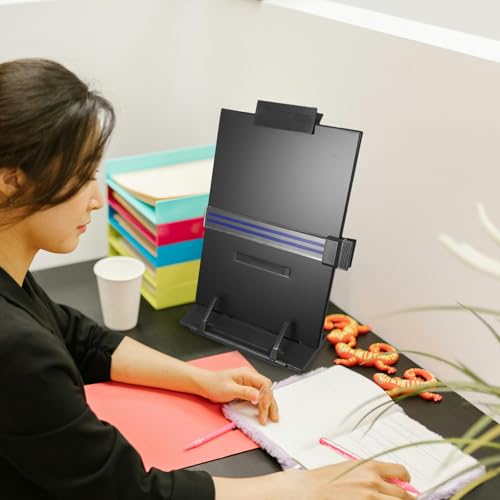 Pupitre de lecture réglable noir en ABS et fer pour table et bureau à la maison - 7
