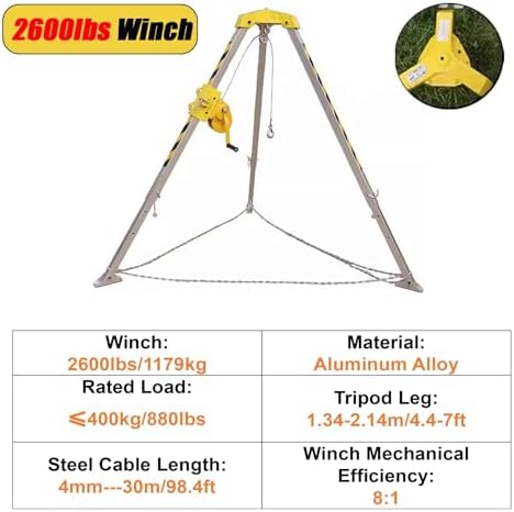 Telescopic Aluminum Tripod 1.342.14m HeavyDuty Rescue Support for Deep Wells Sewers and Chimneys AntiFall Emergency Fire Safety Equipment