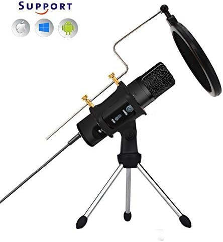 TKGOU Microphone For IPhone Phone With Pop Filter & Tripod Stand With 3D Echo, Karaoke Live Monitor, Voice Changer, Singing microphone for music recording(Nuts 991)