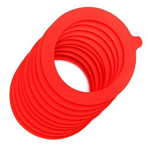Spesh 10 Pcs Jar Seals Replacement 93x68mm Silicone Sealing Gaskets Airtight Rubber Seal Rings for Clip Top Jars 0.35/0.5/1/1.5/2 Litre(Red) - Image 3