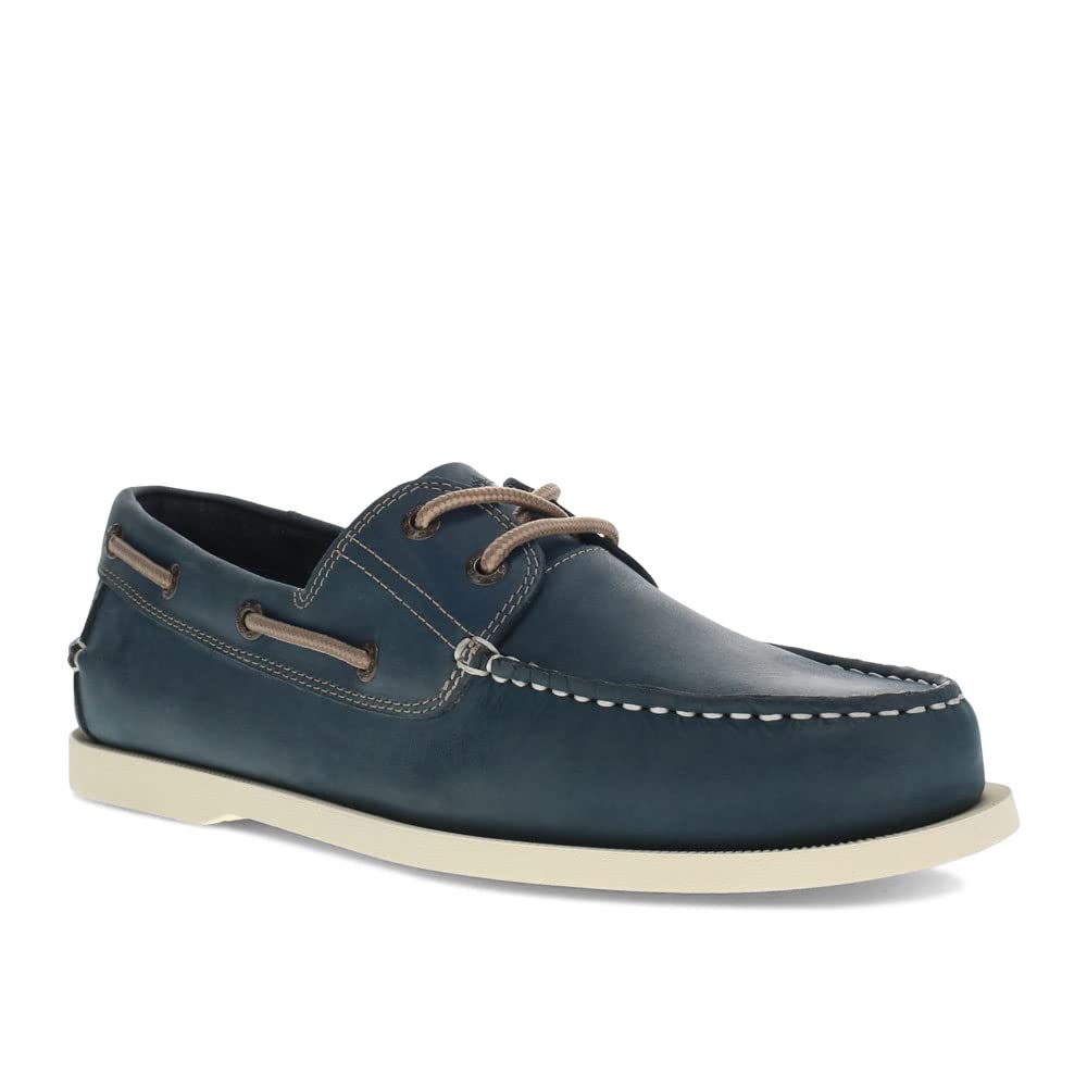 DOCKERS Mens Vargas Leather Casual Classic Boat Shoe, Navy, M